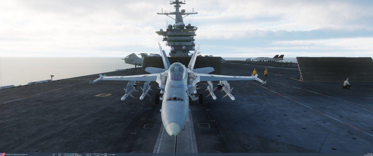 F/A-18C on the catapult, ready for launch