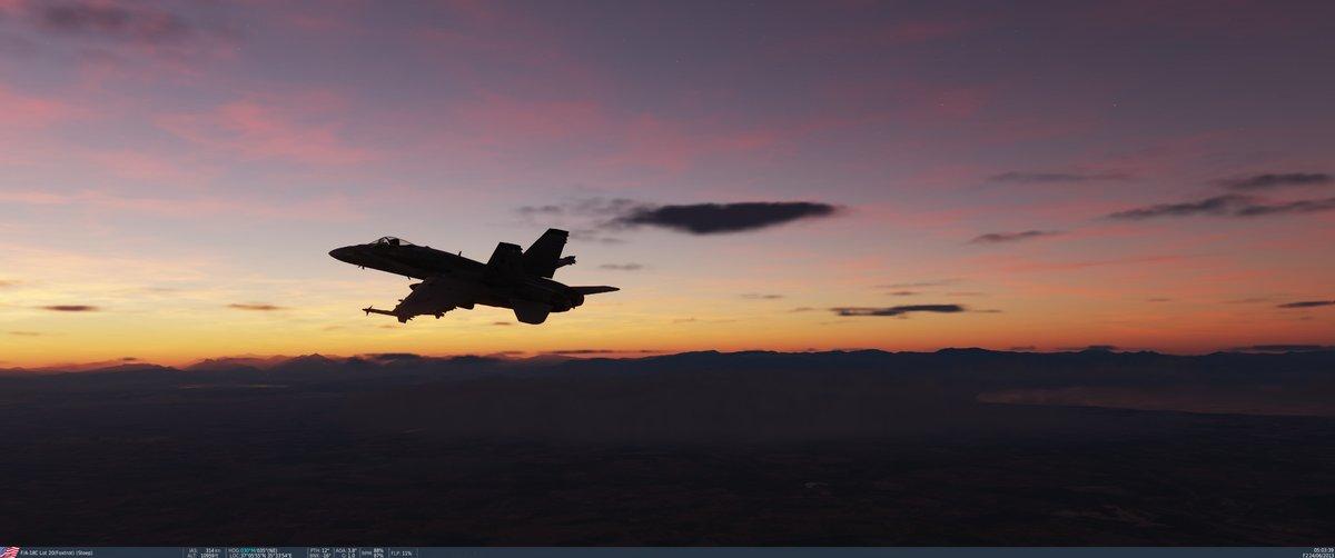 Night cockpit view during low-level flight