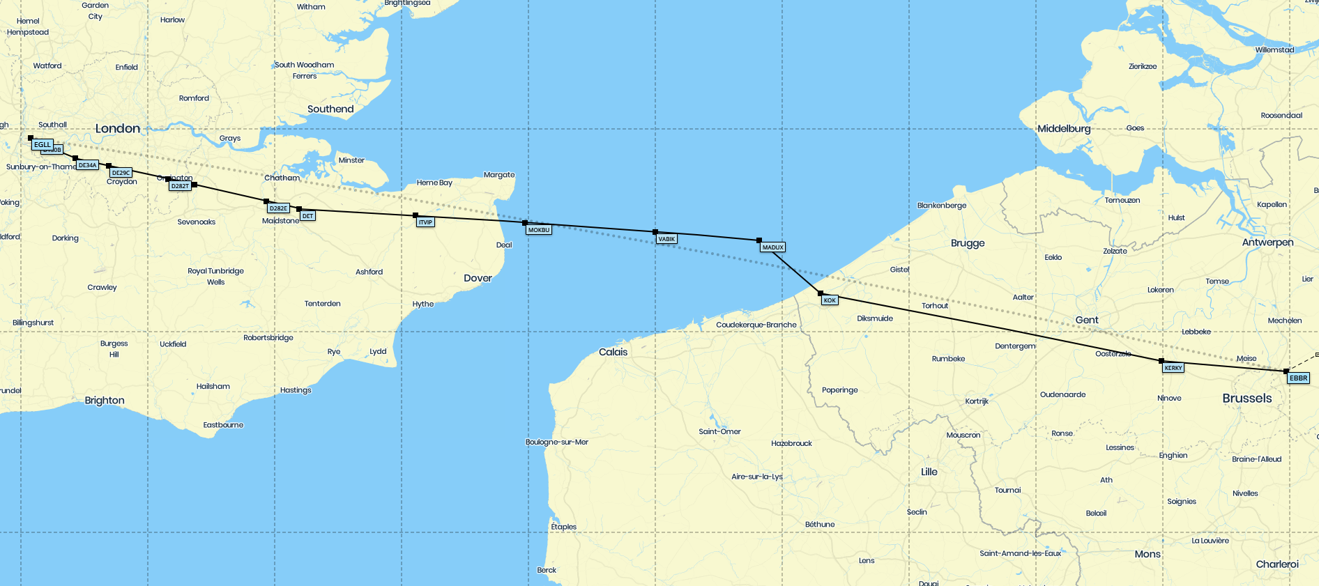 Route map for Diversion to Alternate